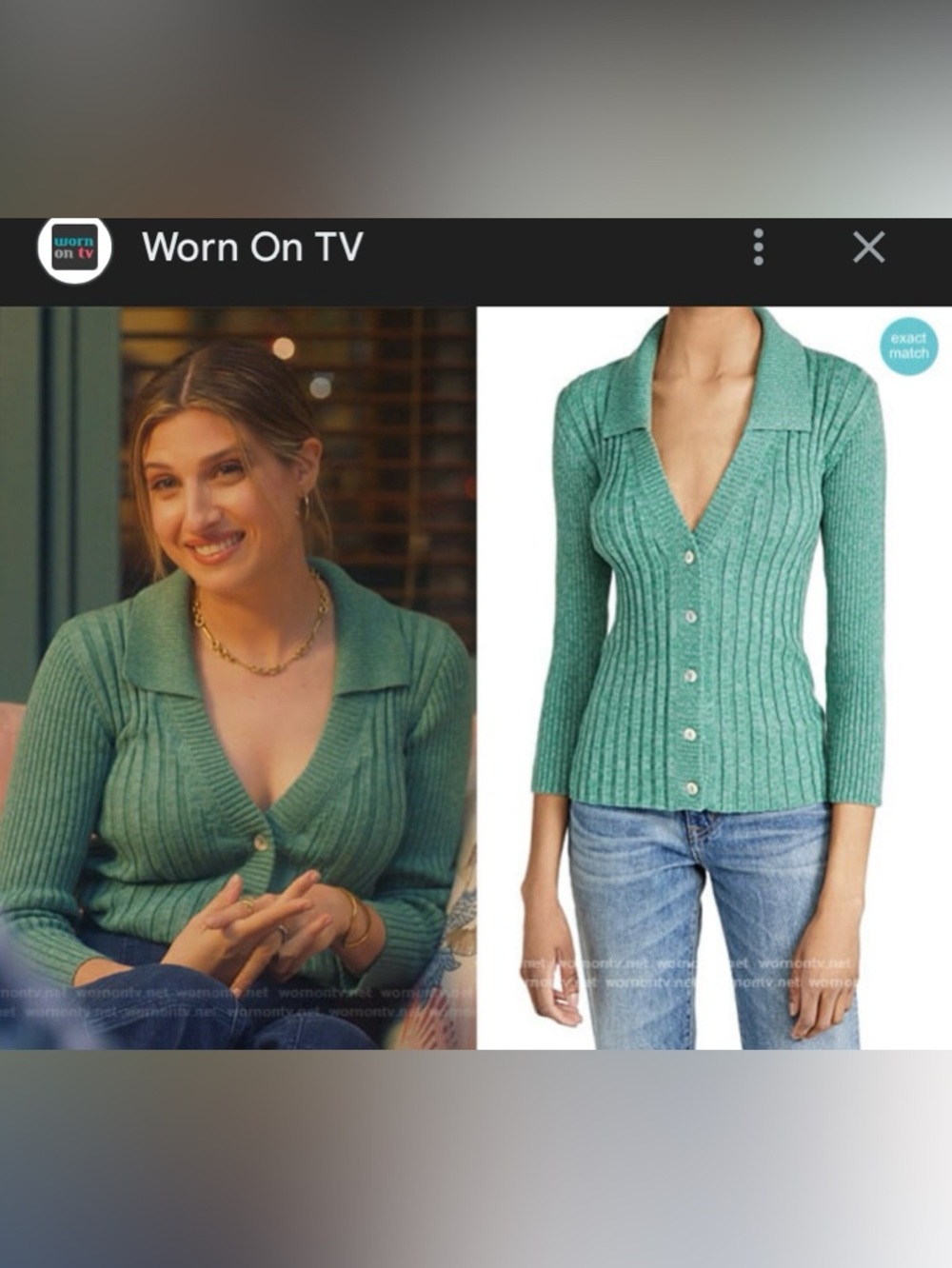 NWOT Rachel Comey Teal Ribbed V-Neck Button Cardigan